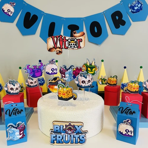 Decoração de festa Blox Fruit — Festaria