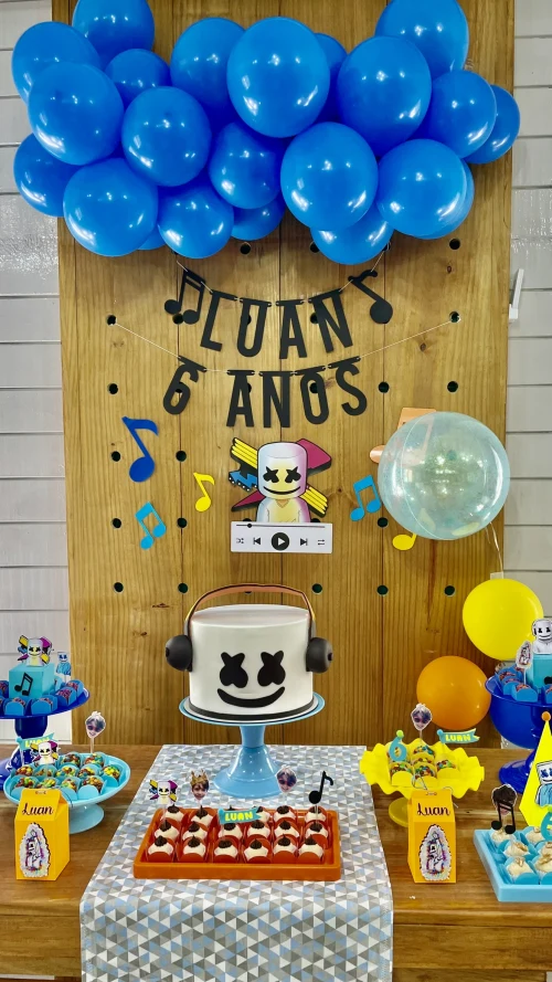 Decoração de festa DJ Marshmallow — Festaria