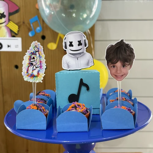Decoração de festa DJ Marshmallow — Festaria