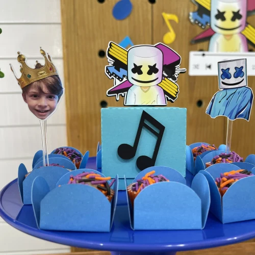 Decoração de festa DJ Marshmallow — Festaria