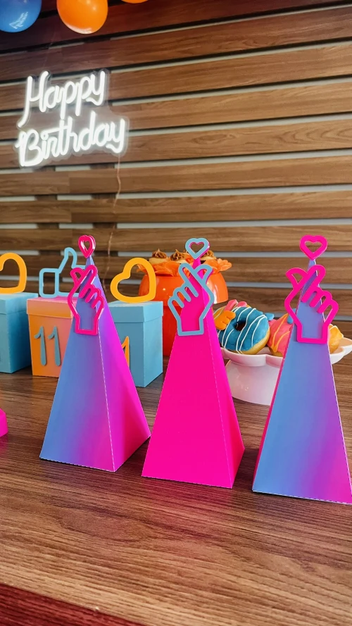 Decoração de festa Laranja, pink e Azul — Festaria