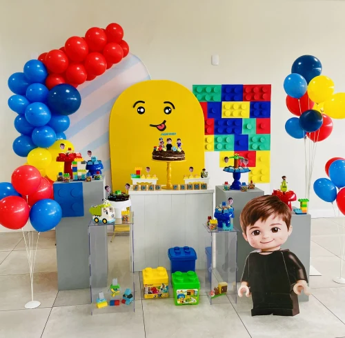 Decoração de festa Lego — Festaria