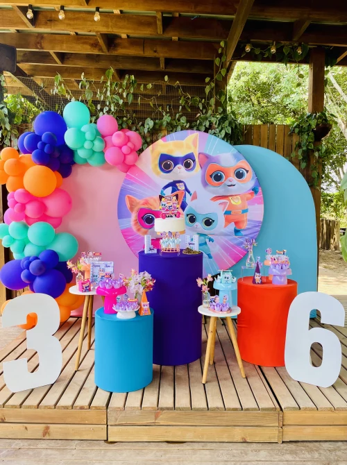 Decoração de festa Super Gatinhos — Festaria
