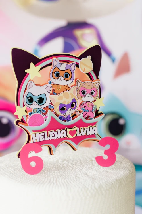 Decoração de festa Super Gatinhos — Festaria